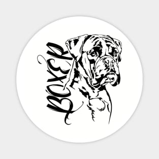 German Boxer dog portrait Magnet